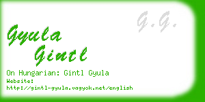 gyula gintl business card